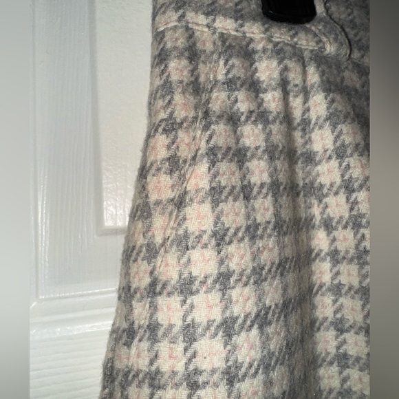 Classic Norton McNaughton Houndstooth 50% wool Skirt Cream-Gray-Pink Sz 14. - Picture 2 of 7